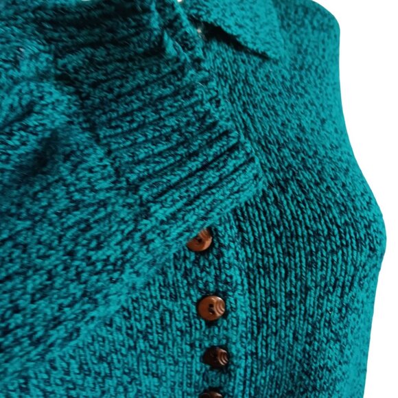 Vintage Women's Sweater Venezia Sportswear Pullover Green Knit OSFA One Size 90s - Picture 5 of 7